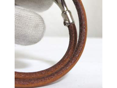 Auth Vintage HERMES Jumbo Double Wrap Bracelet Brown Leather  display picture 2