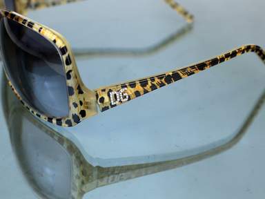 Dolce & Gabbana Leopard Oversized Sunglasses Gold Temple Made Italy w/ Case s-l1200.jpg main image 3