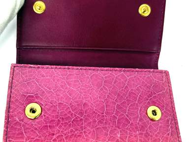 MIU MIU Shock Pink Leather Key Case Key Chain Accessories Used