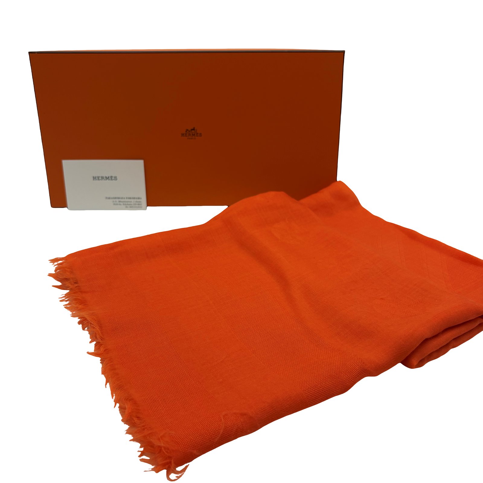 エルメス HERMES STOLE Hermes Scarf Stole Les Tresors d'un Artiste Orange Pierre Marie