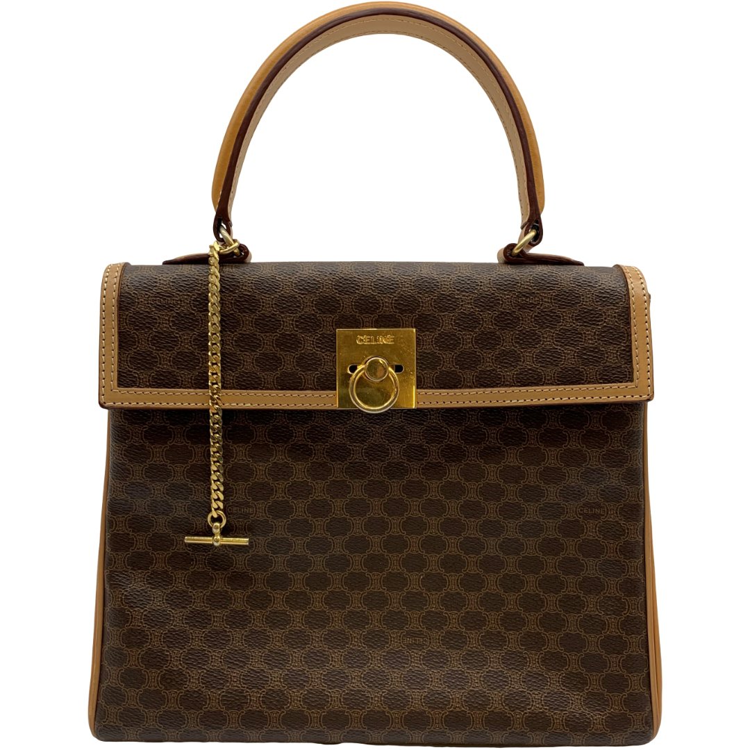 Authentic CELINE Kelly Macadam Hand Bag M13 Brown PVC #36634763 | eBay