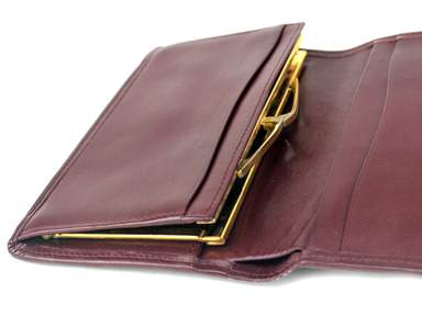 CARTIER Bordeaux Leather Trifold Long Wallet Purse Card Case  Cartier Wallet Purse Trifold Mastline Red Woman unisex Authentic Used T7270 main image 0