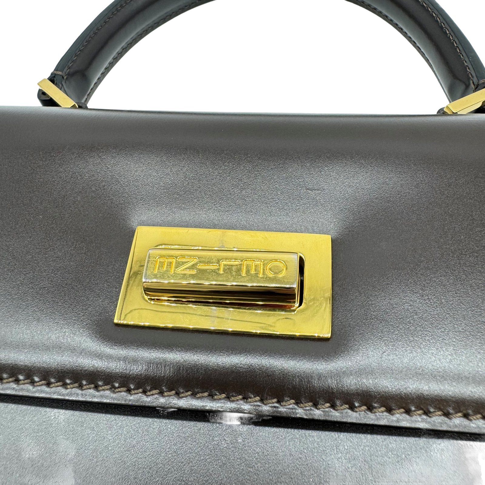 Auth CELINE Turn Lock 2WAY Shoulder Bag Hand Bag M94 Dark Auth CELINE Turn Lock 2WAY Shoulder Bag Hand Bag M94 Dark