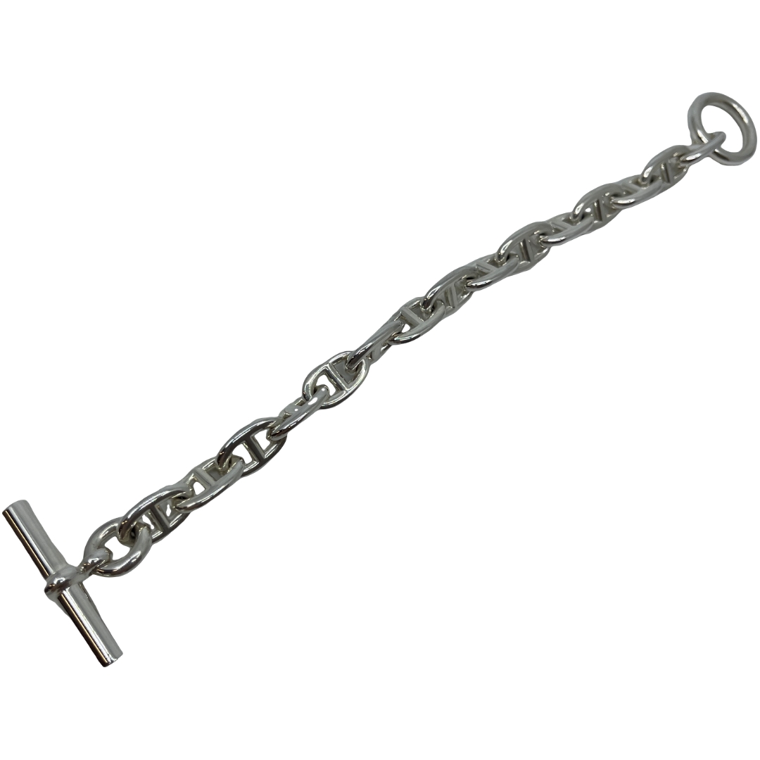 Authentic HERMES Chaine d'Ancre MM Bracelet Silver #36635153