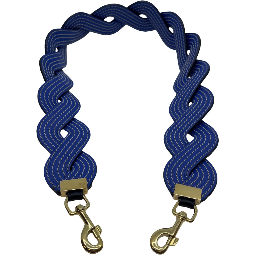 Authentic LOEWE Wavy Gold Hardware Shoulder Strap Blue