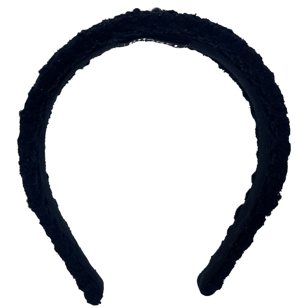 Authentic CHANEL CC Headband Black Velvet 22A Hair Accessory