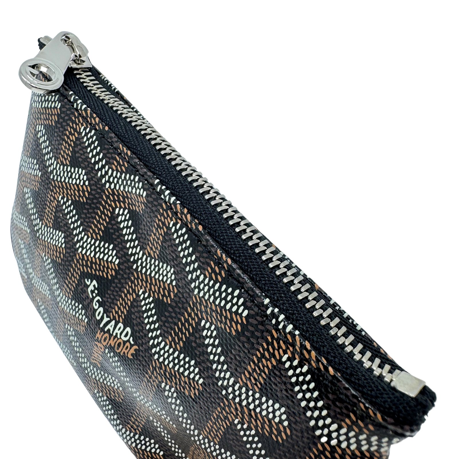 ショルダーバッグ Goyard PORTEFEUILLE POCHETTE Authentic GOYARD Pochette Cles Senat Nano Coin Purse Black PVC