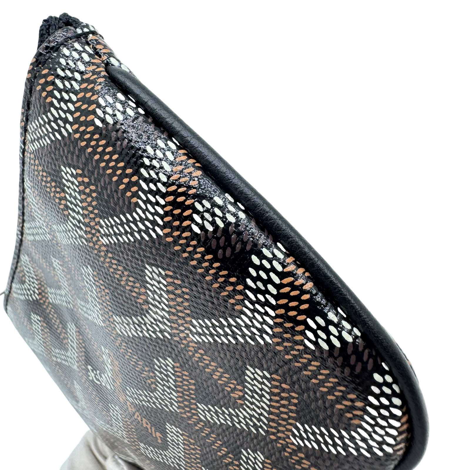 Authentic GOYARD Pochette Cles Senat Nano Coin Purse Black PVC 