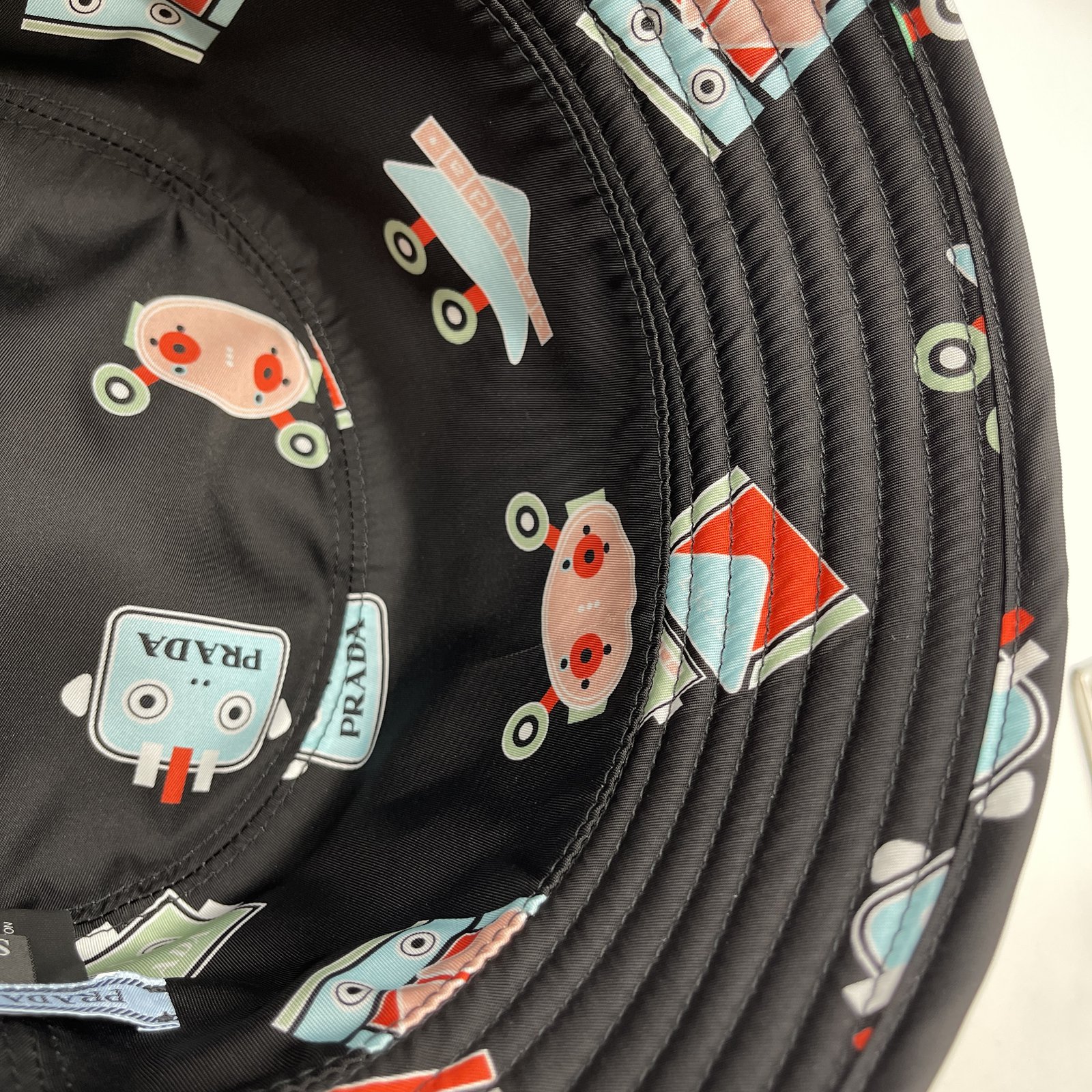 Authentic PRADA Bucket Hat Size:S IHC137 Black Nylon