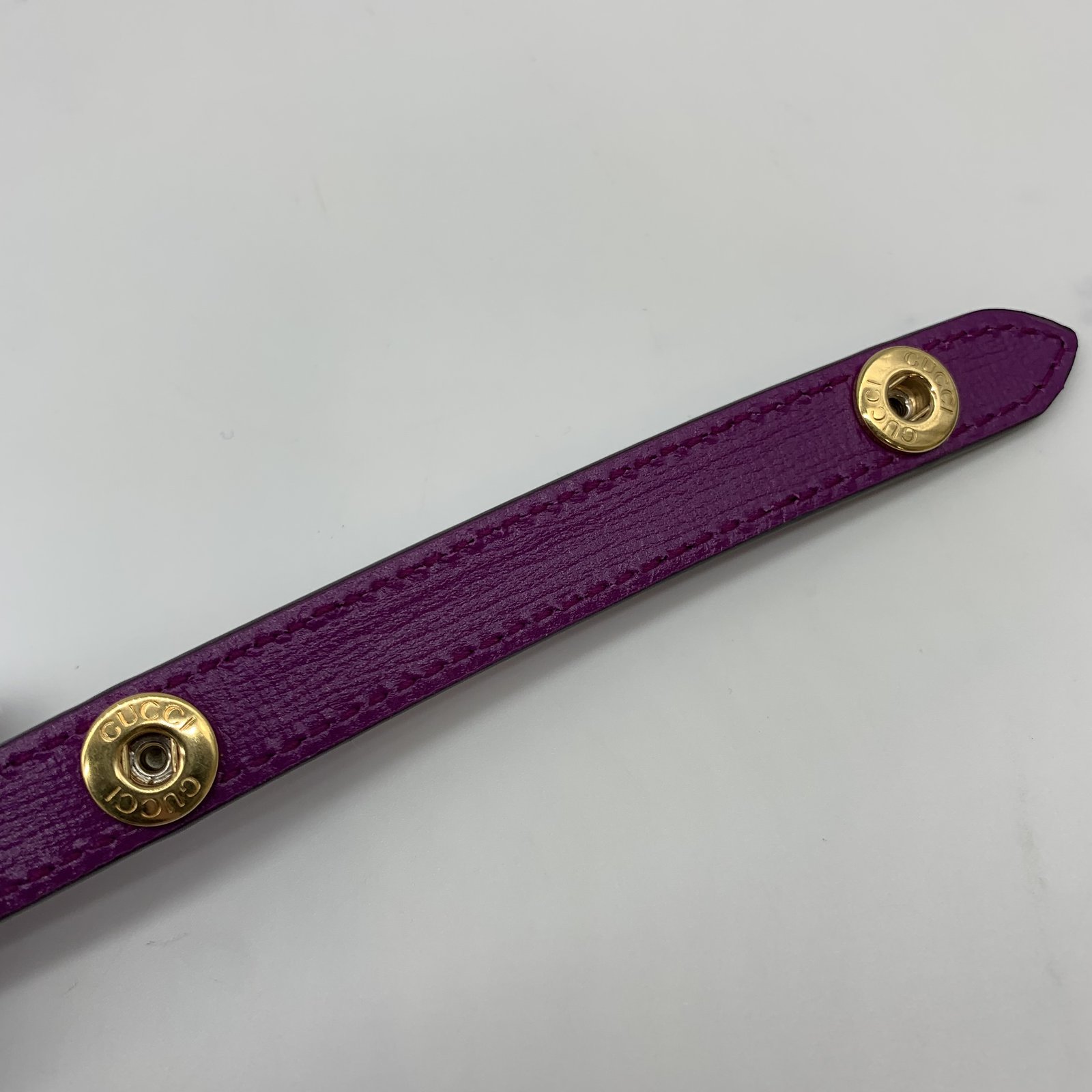 Authentic GUCCI Horsebit Shoulder Bag 724713 Purple Leather