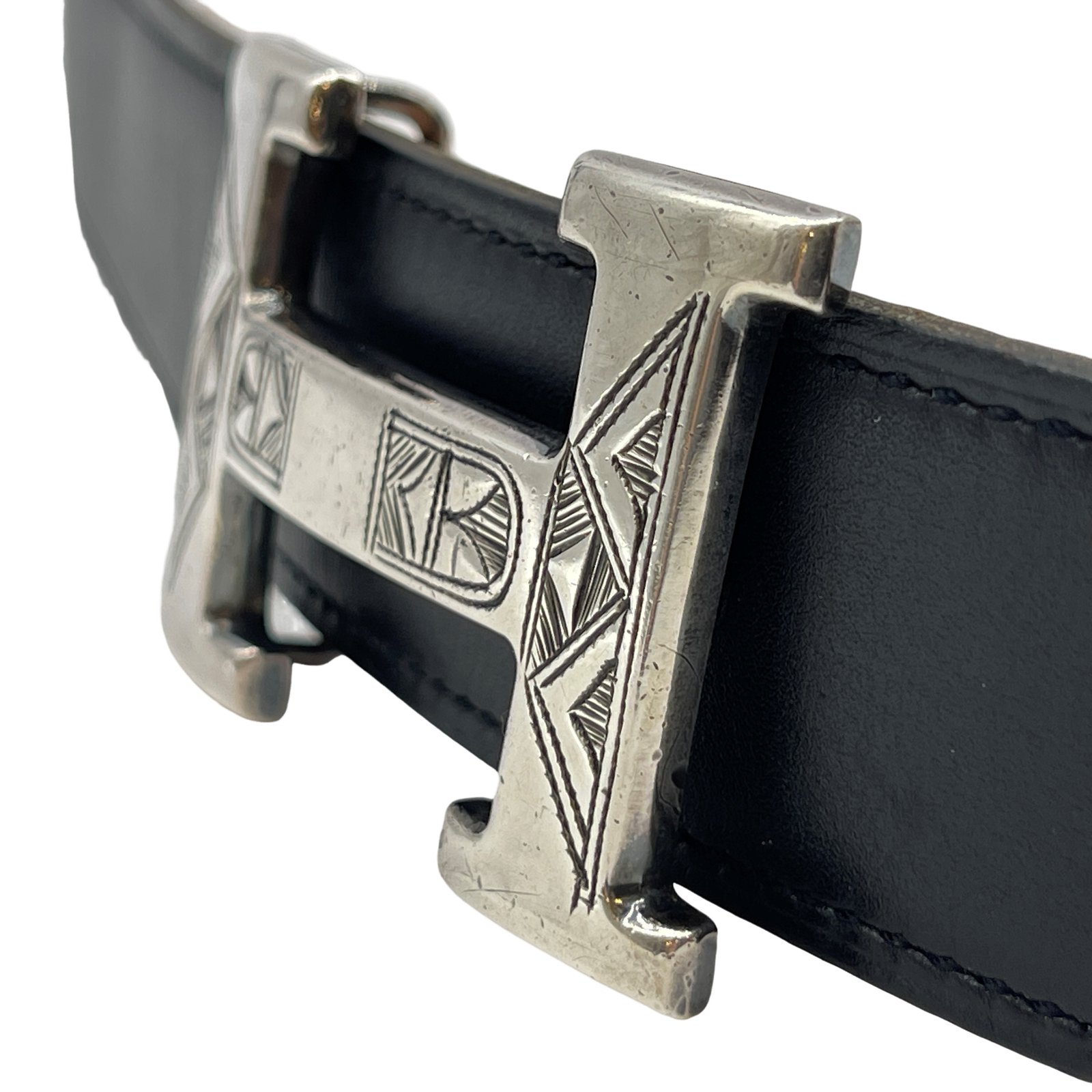 Auth HERMES Quizz Touareg Belt Buckle & Reversible Leather
