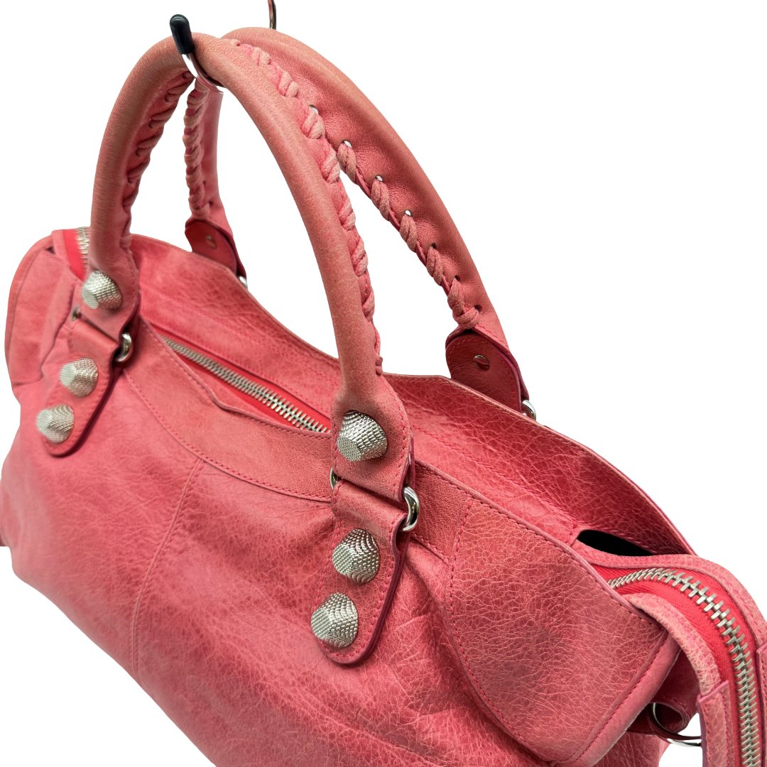 Auth BALENCIAGA The Giant City 2WAY Hand Bag 173082・6634