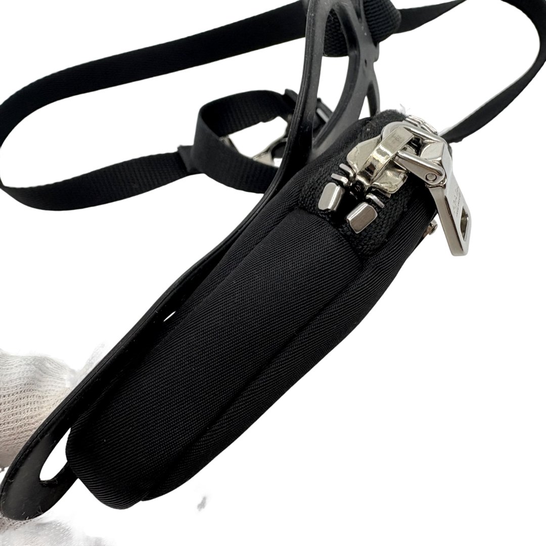Authentic PRADA Tessuto With Pouch Smart Phone Holder Black Rubber