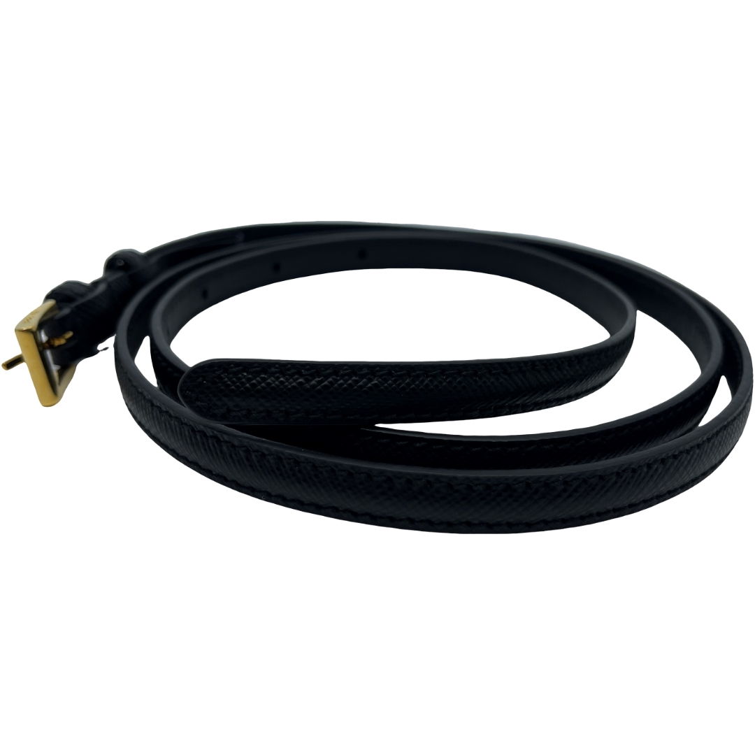 Authentic PRADA Saffiano 80/32 Belt 1C4067 Black Leather