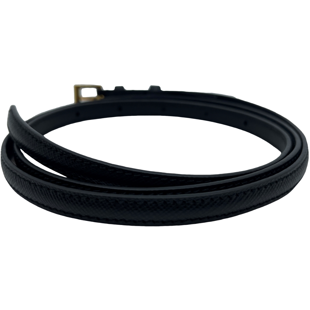 Authentic PRADA Saffiano 80/32 Belt 1C4067 Black Leather
