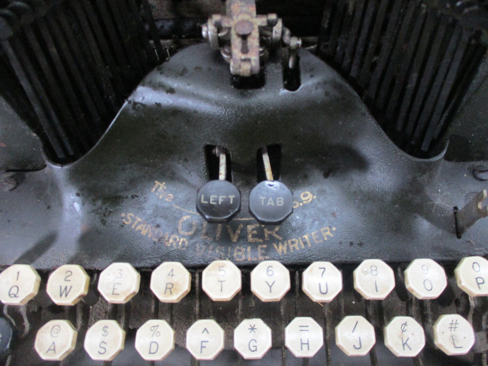 1913 Oliver No.9 The Printype BATWING Green Typewriter SEE VIDEO