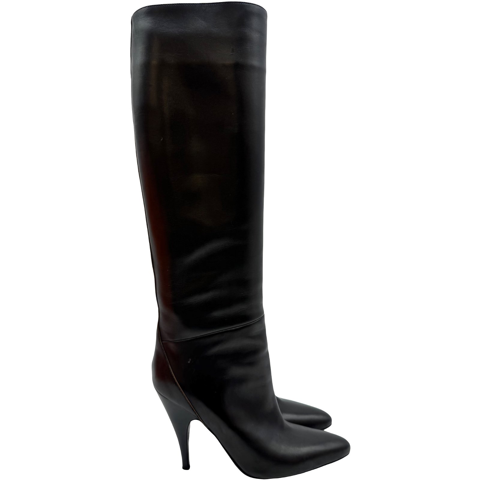 Authentic HERMES Size:38 US:7 Long Boots Black Leather Authentic HERMES Size:38 US:7 Long Boots Black Leather