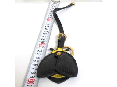 Authentic Prada Bee Motif Key Ring Bag Charm Mirror Black