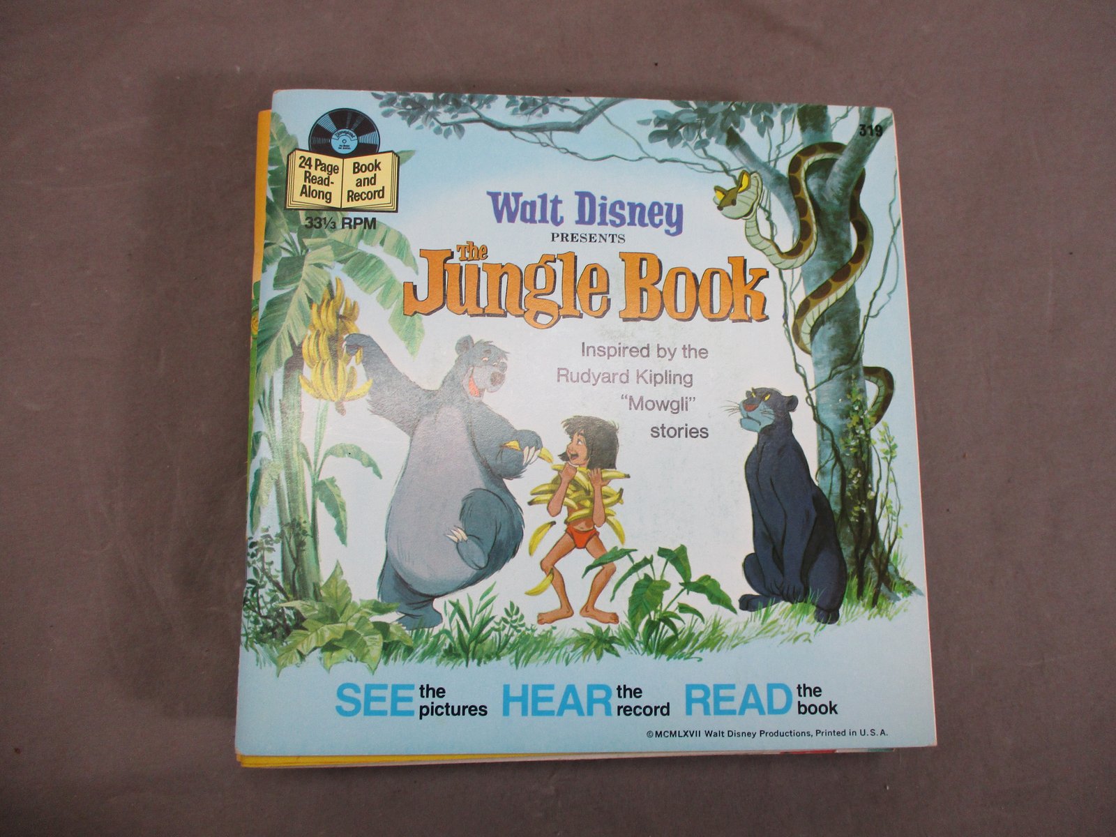 12 Vintage WALT DISNEY DISNEYLAND BOOK & RECORD 33 1/3 Rpm VINYL