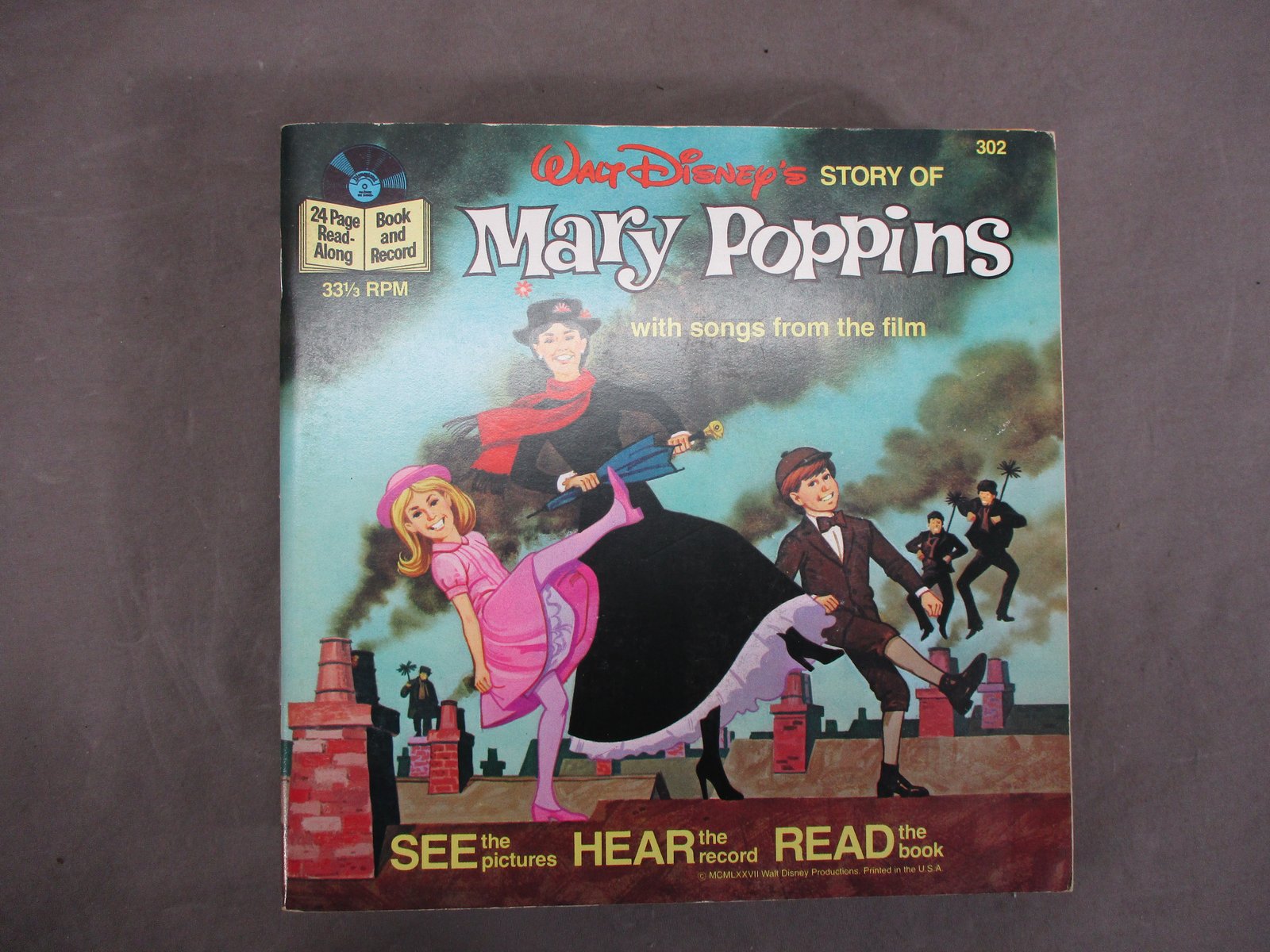 12 Vintage WALT DISNEY DISNEYLAND BOOK & RECORD 33 1/3 Rpm VINYL