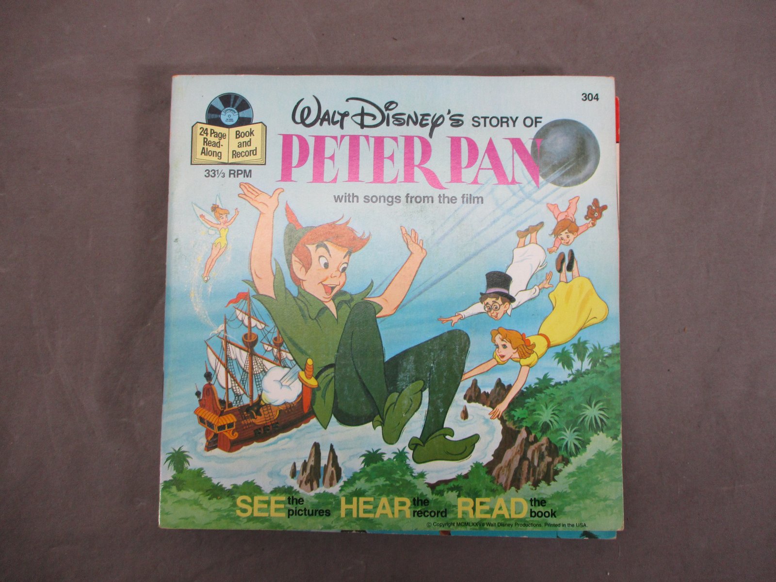 12 Vintage WALT DISNEY DISNEYLAND BOOK & RECORD 33 1/3 Rpm VINYL