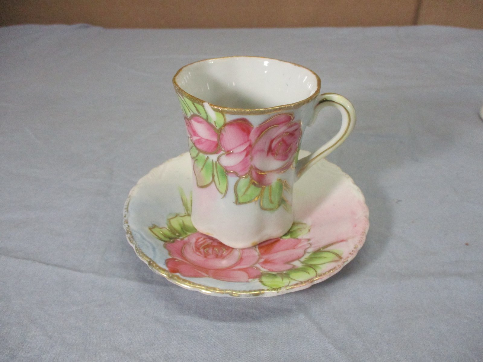 Vtg 10 Pc NIPPON China Hand Painted Rose Coffee Carafe Cup Saucer