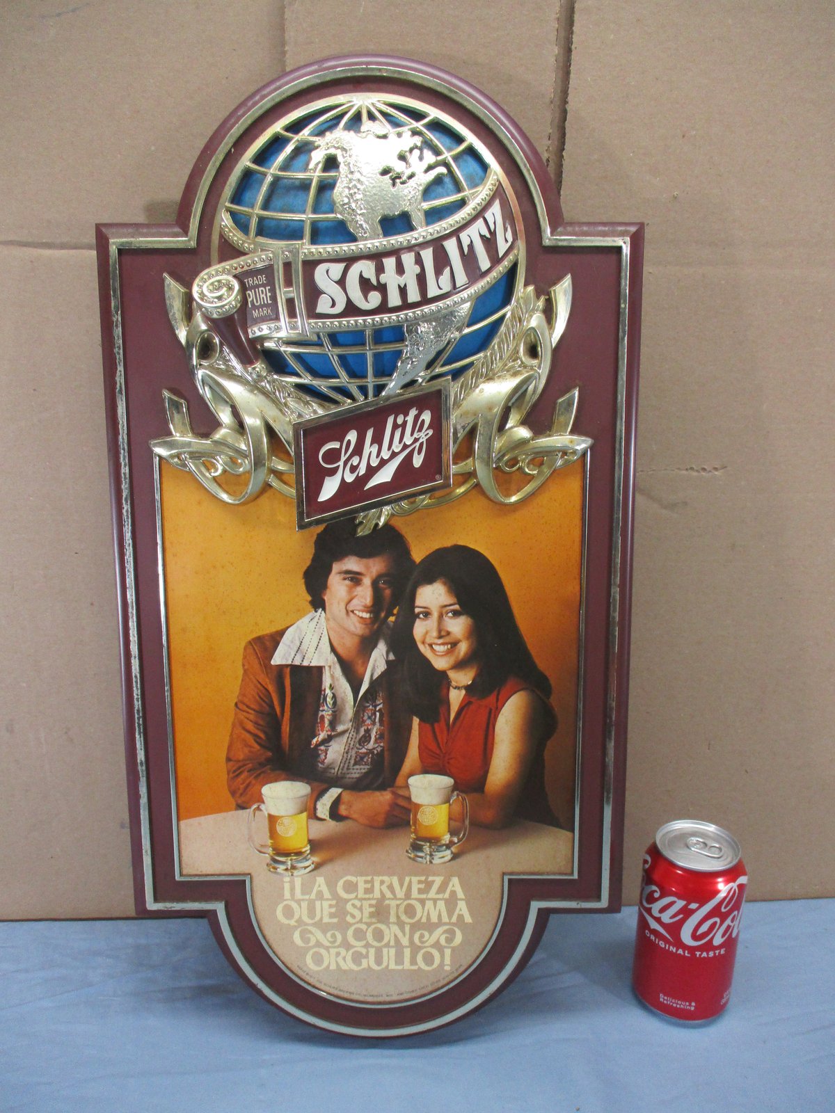 激レア ビンテージ SCHLITZ 看板 1977年 プラスチック販促店舗 1_f.jpg