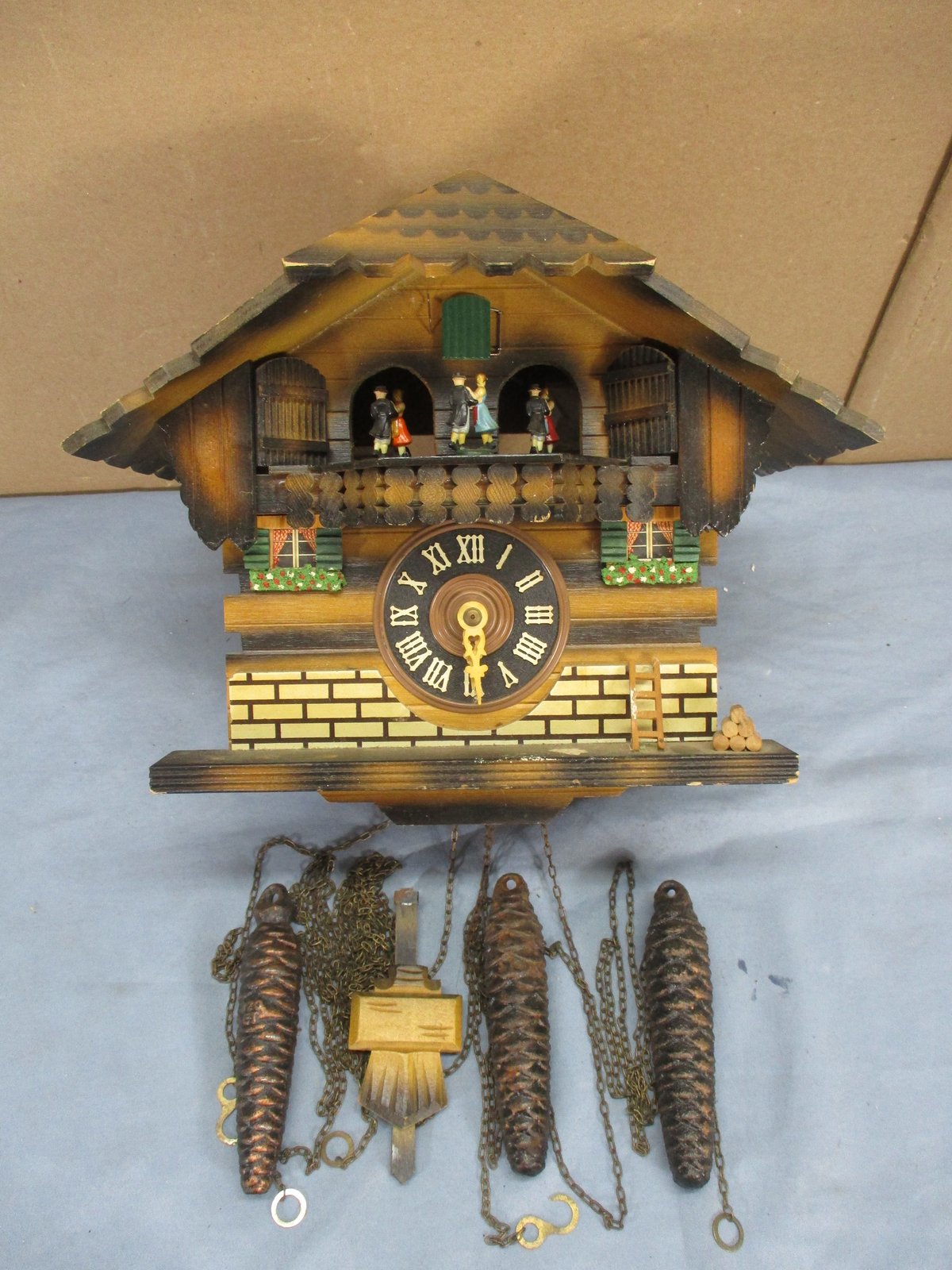 kusch+co スタッキング　ホウトク　ミッドセンチュリー　ビンテージ Vintage Cuendet Swiss Musical Movement German Cuckoo Clock Blaue