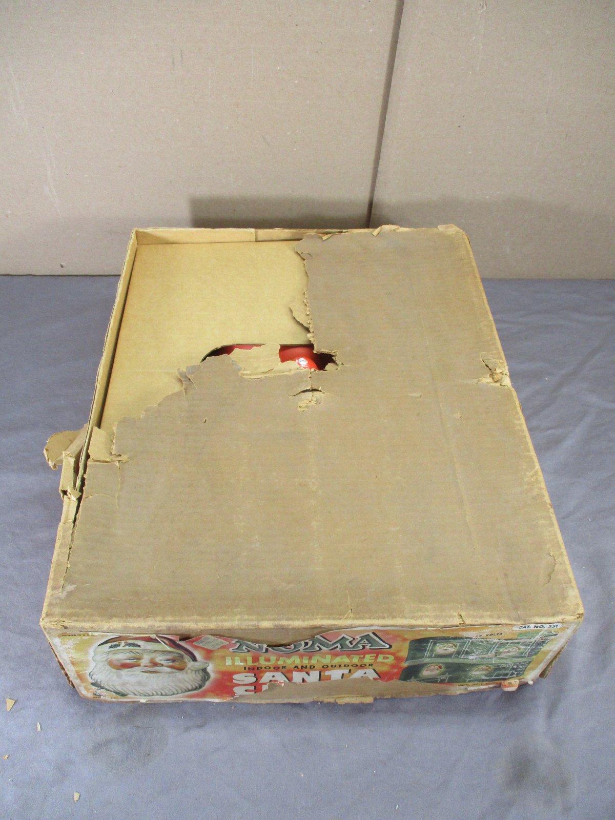 Vtg 1960's NOMA Santa Claus Face Blow Mold Light Up Christmas