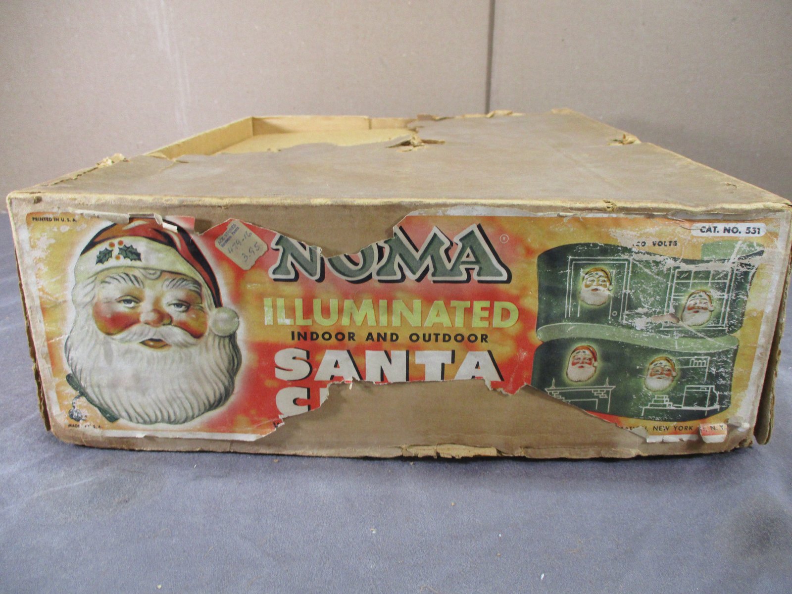 Vtg 1960's NOMA Santa Claus Face Blow Mold Light Up Christmas