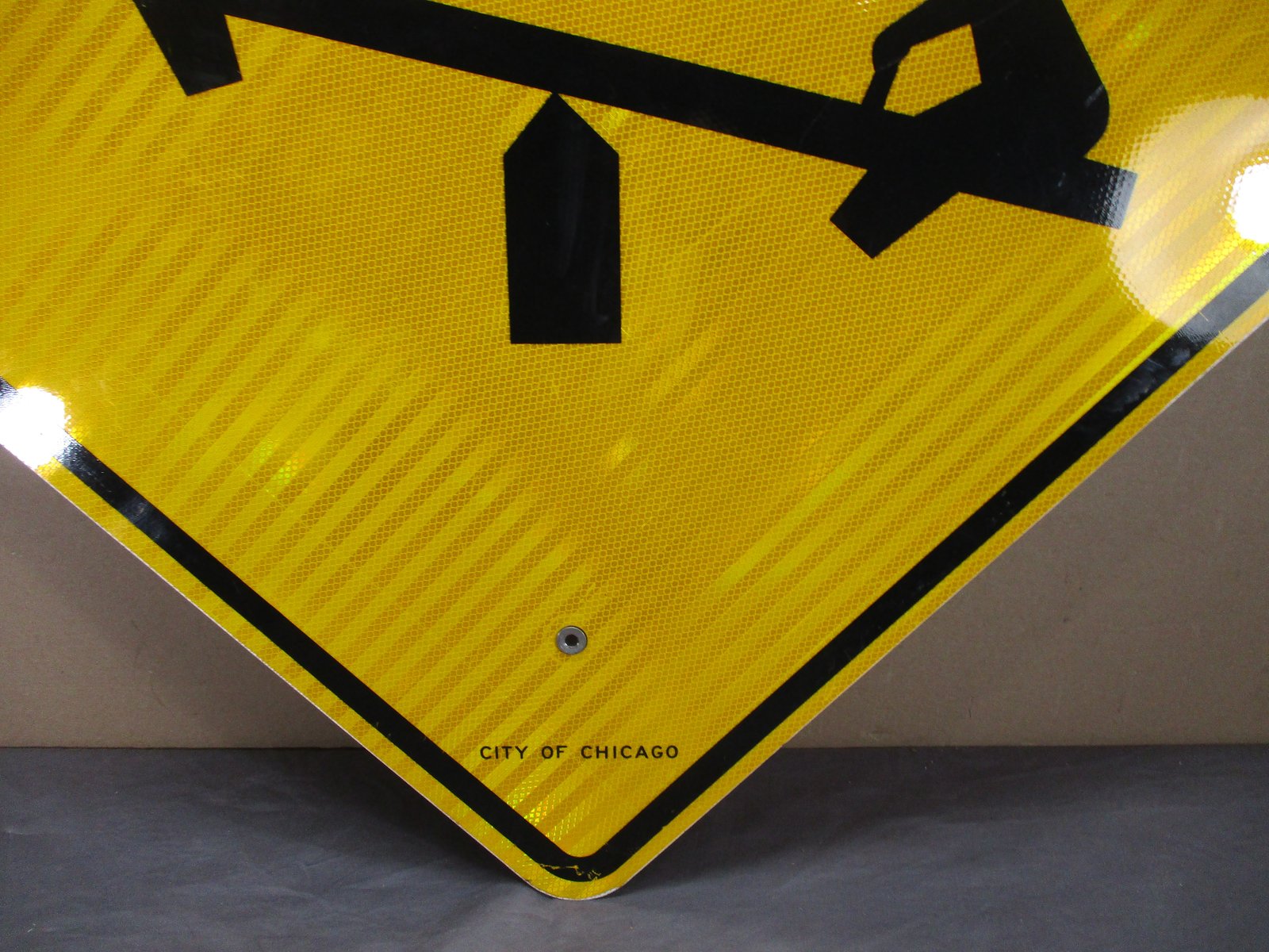 Vintage Playground Yellow Diamond Yield Street Sign City of