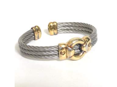 Auth Vintage Philippe Charriol Bangle Bracelet Stainless Steel