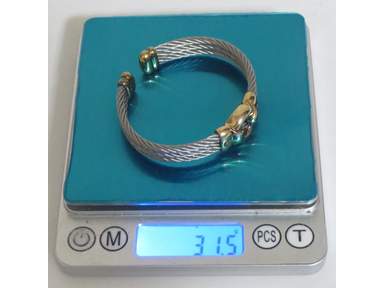 Auth Vintage Philippe Charriol Bangle Bracelet Stainless Steel