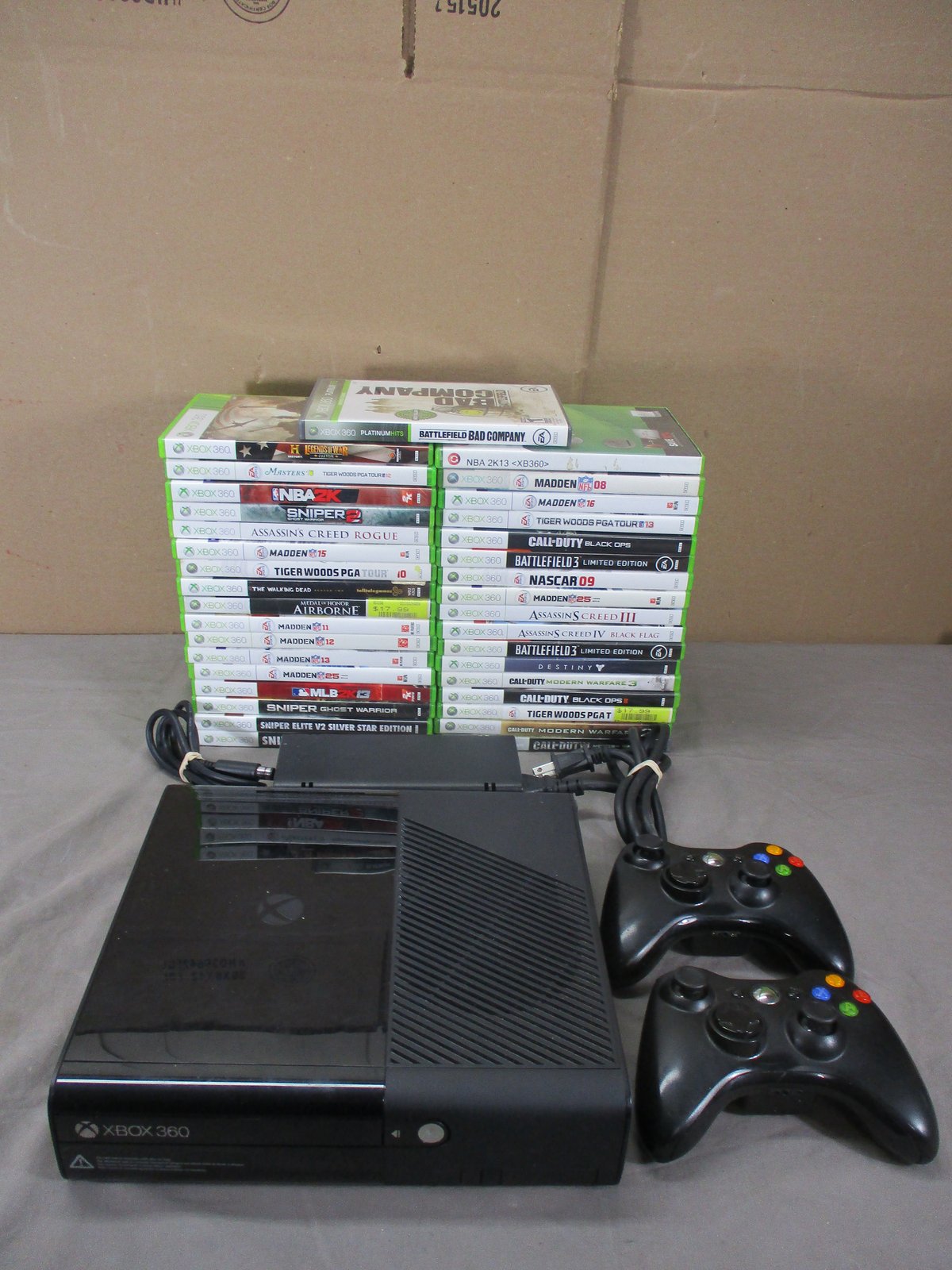ENORMOUS Xbox 360 Console Model 1538 w/ 2 Controllers and 35 GAMES
